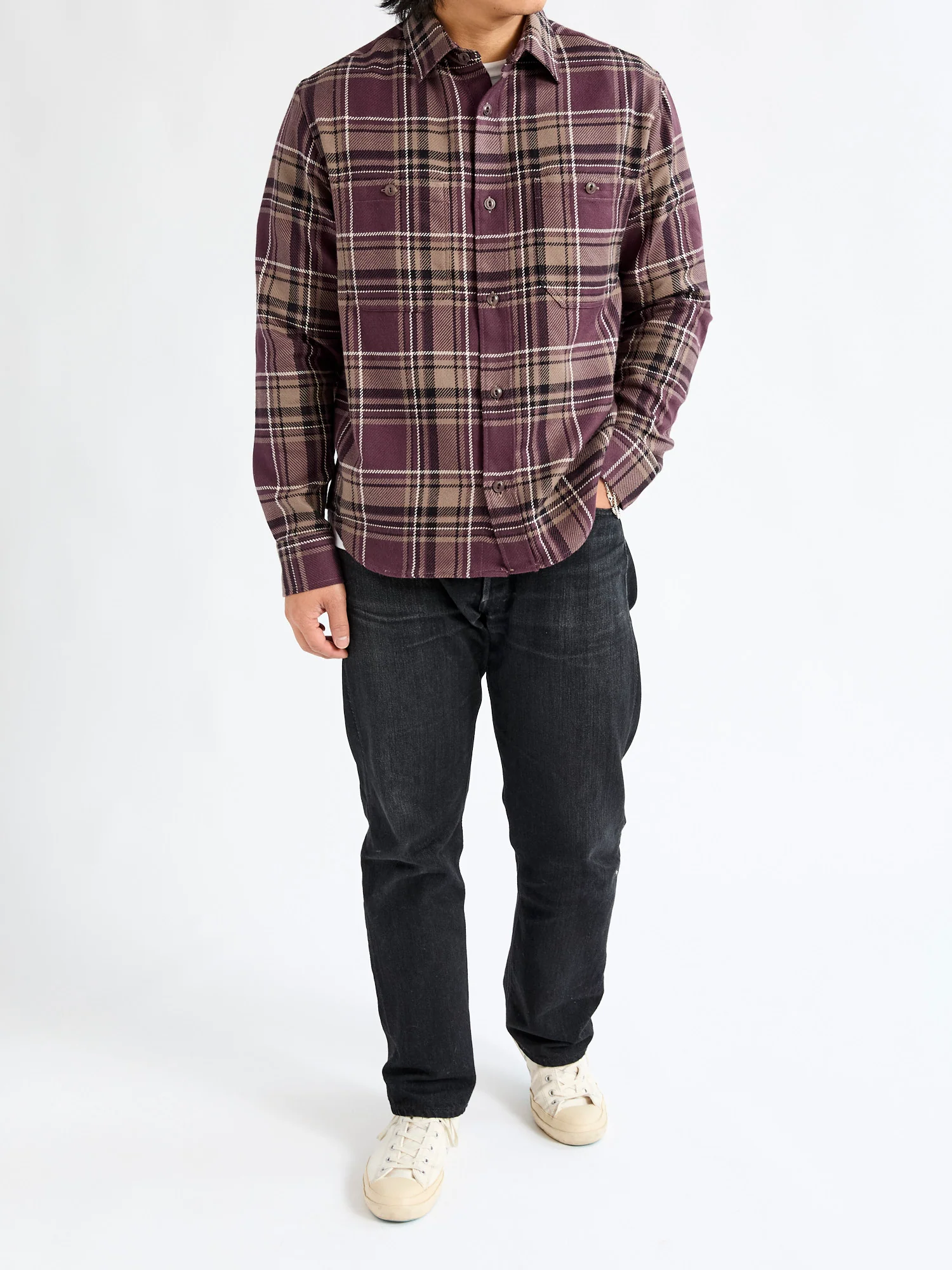 Utility Flannel in Burgundy Oak Plaid - Image 8