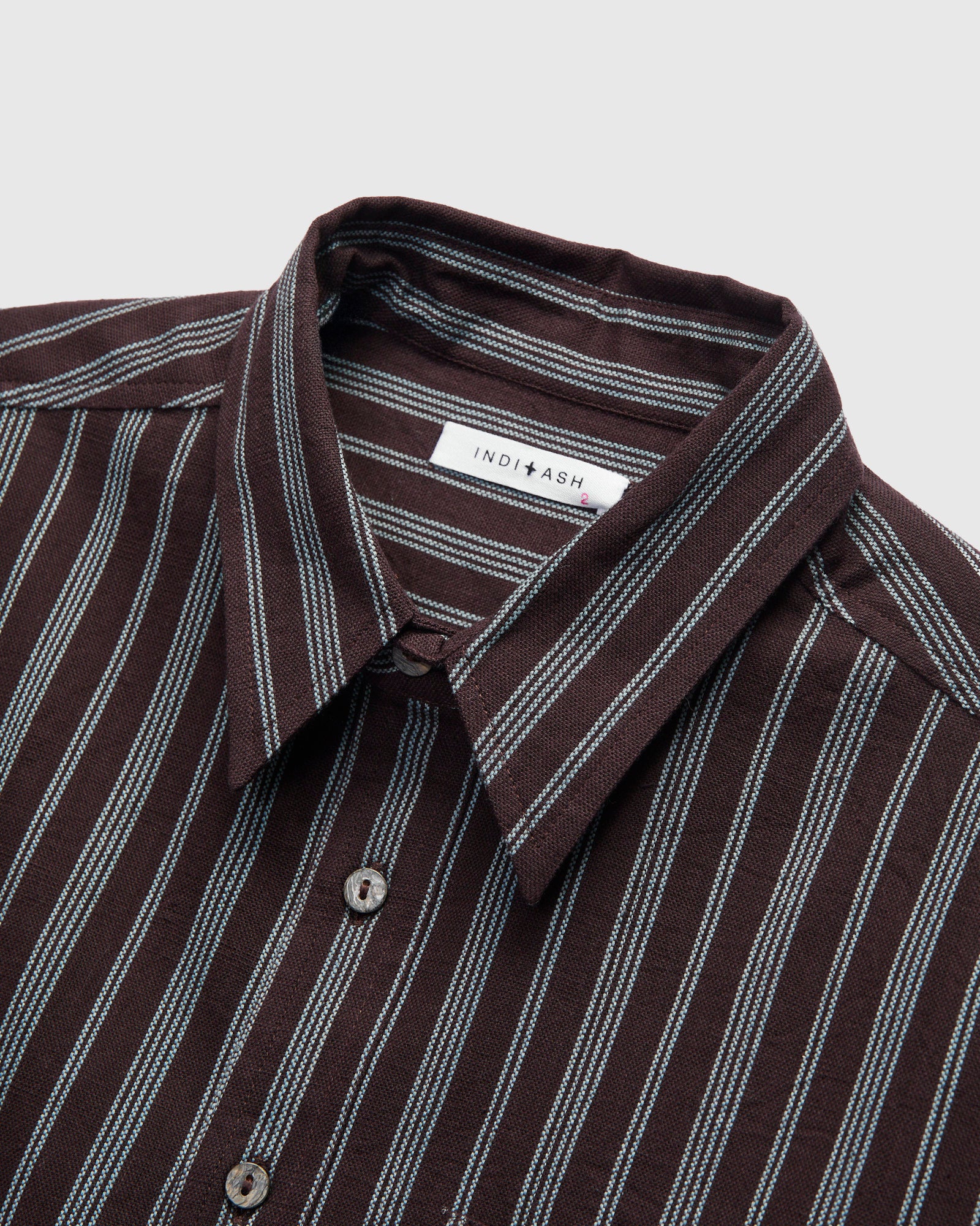 Variegated Stripe Brook Shirt in Plum Indigo - Image 4