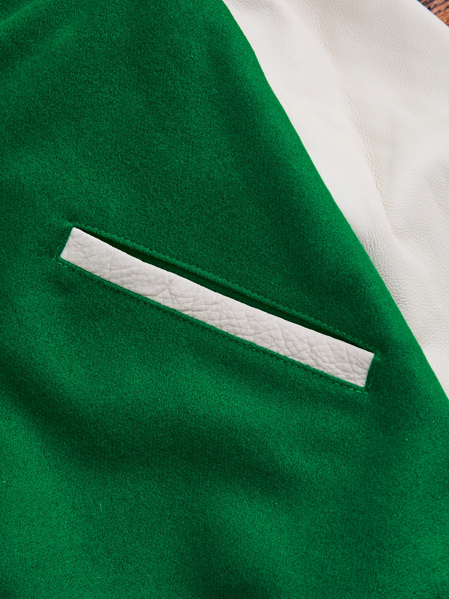 Varsity Jacket in Kelly Green Milk - Image 5