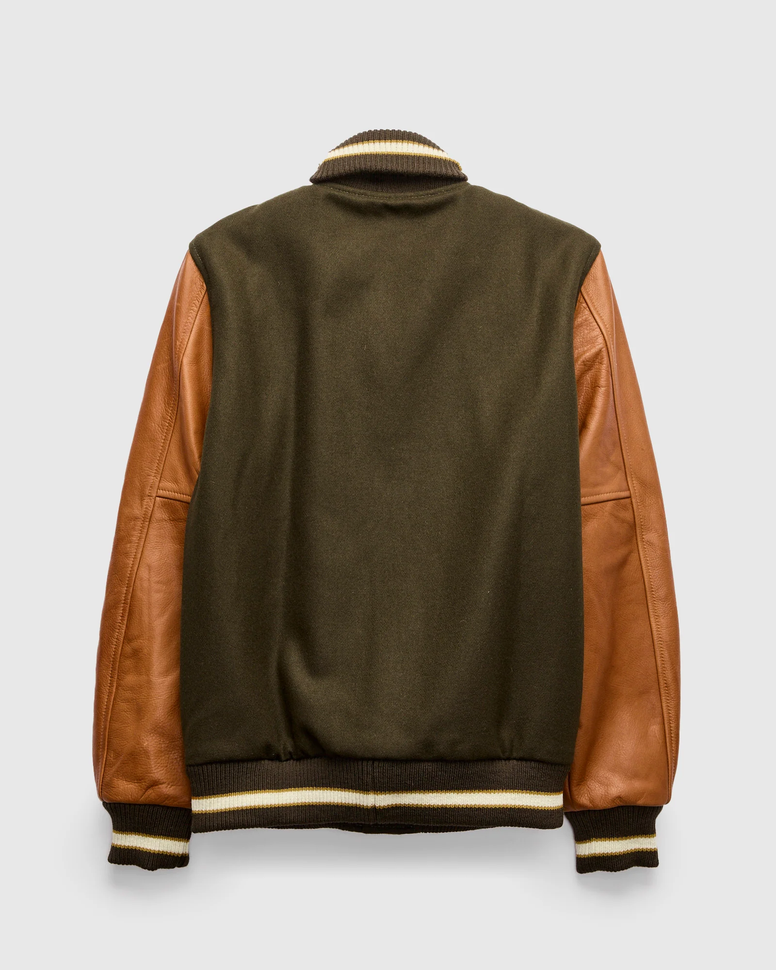 Varsity Jacket in Loden/Rust - Image 3