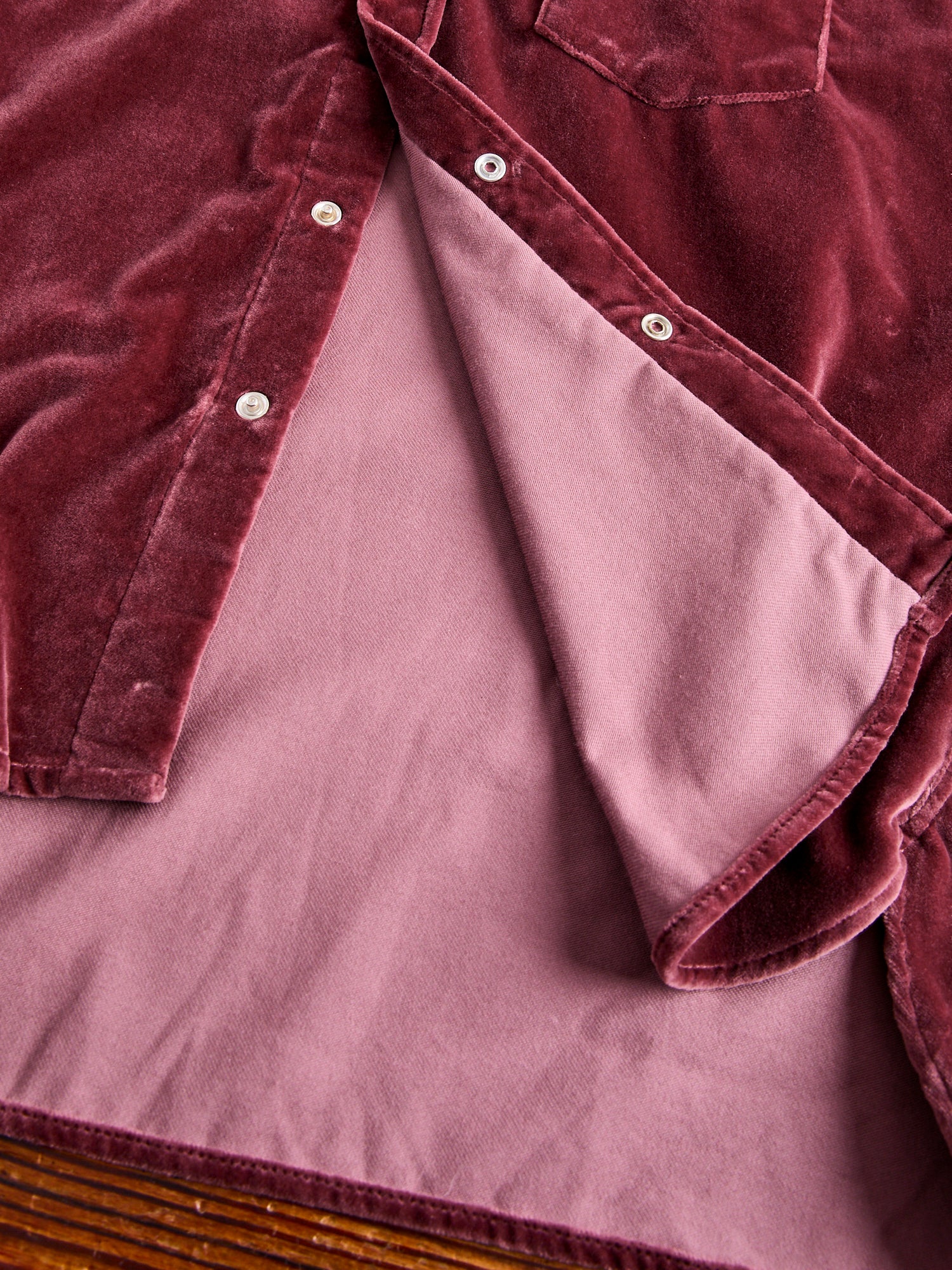 Velvet Western Pearl Snap Shirt in Plum - Image 6