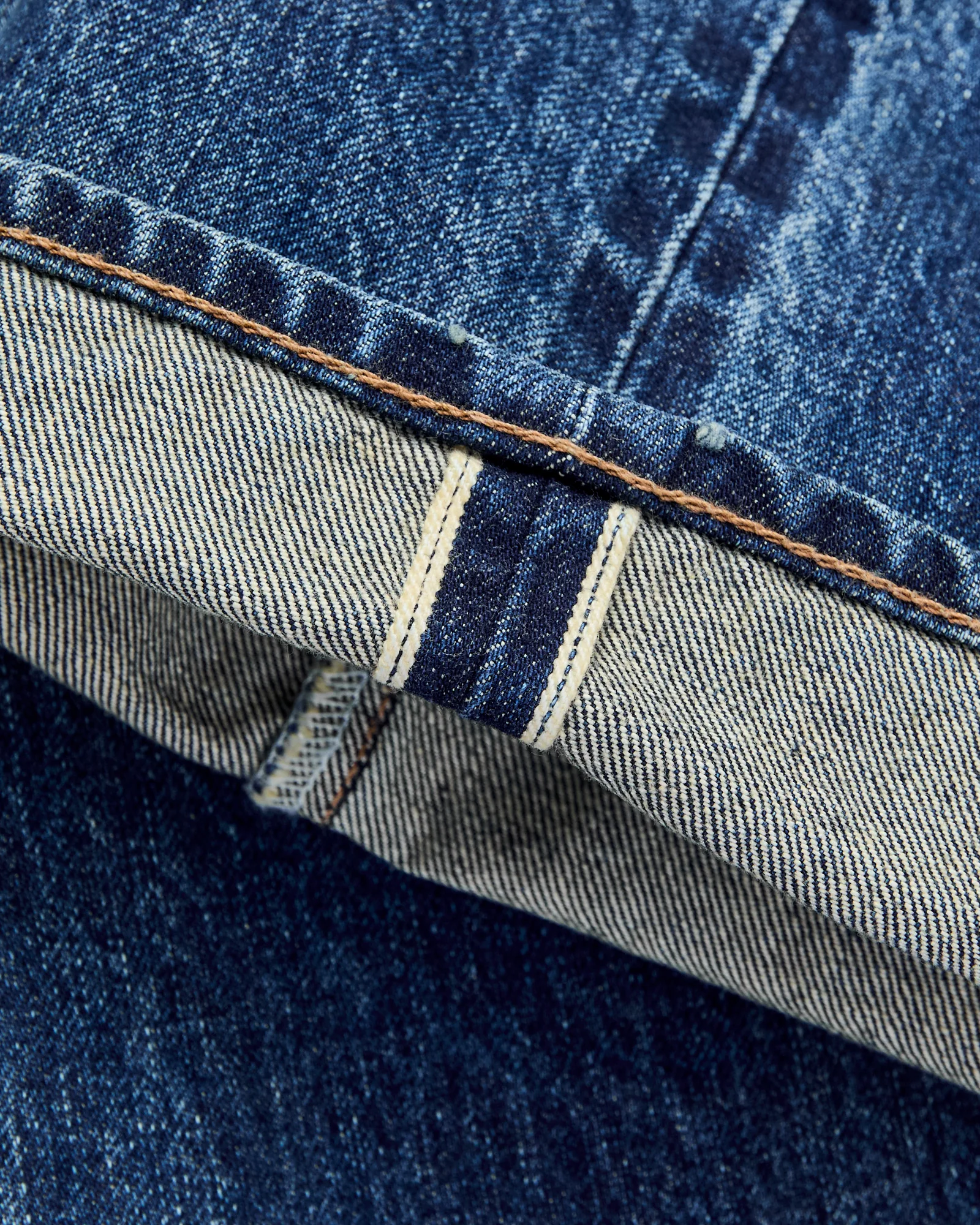 "Vintage Wash" 15oz Stonewash Selvedge Denim in Strider - Image 10