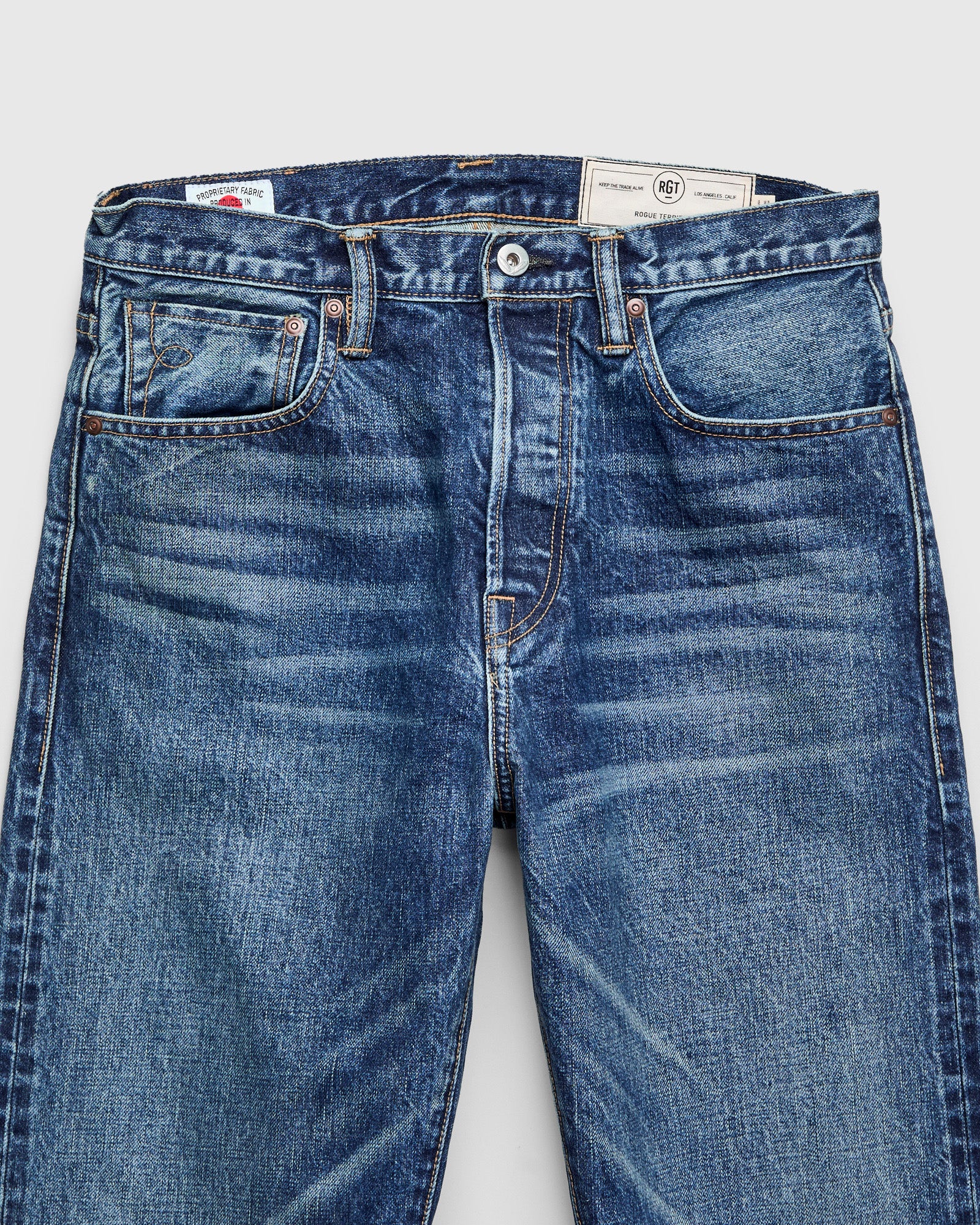 "Vintage Wash" 15oz Stonewash Selvedge Denim in Strider - Image 5