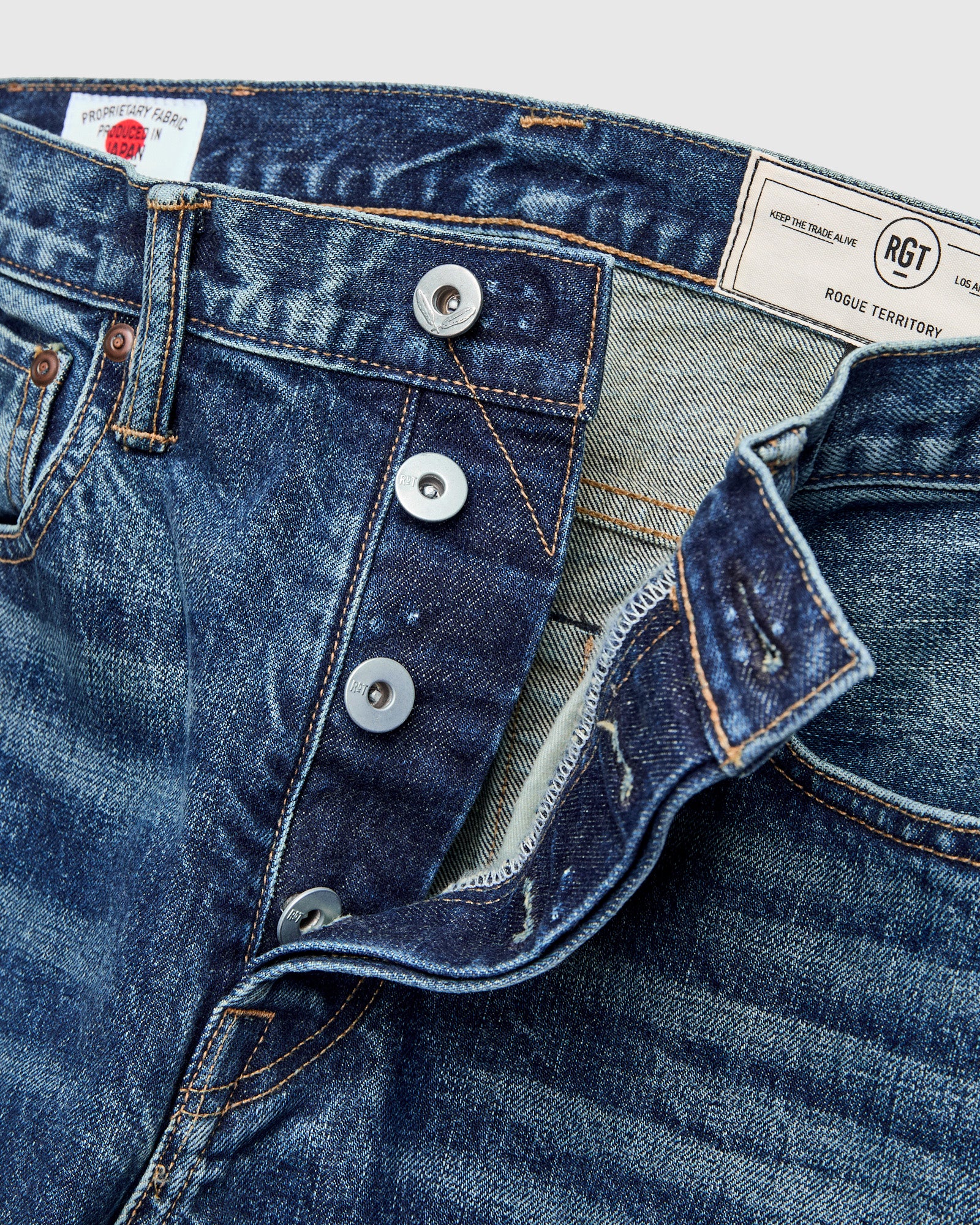 "Vintage Wash" 15oz Stonewash Selvedge Denim in Strider - Image 8