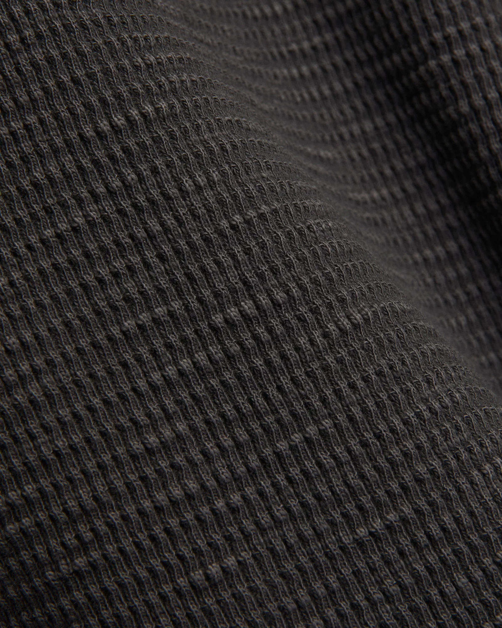 Waffle-Knit Thermal Long-Sleeve in Faded Black - Image 2