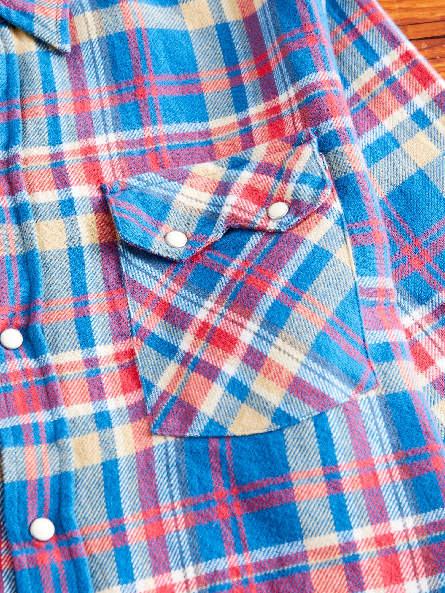 Washed Flannel Pearl Snap Shirt in Northwoods Plaids - Image 4