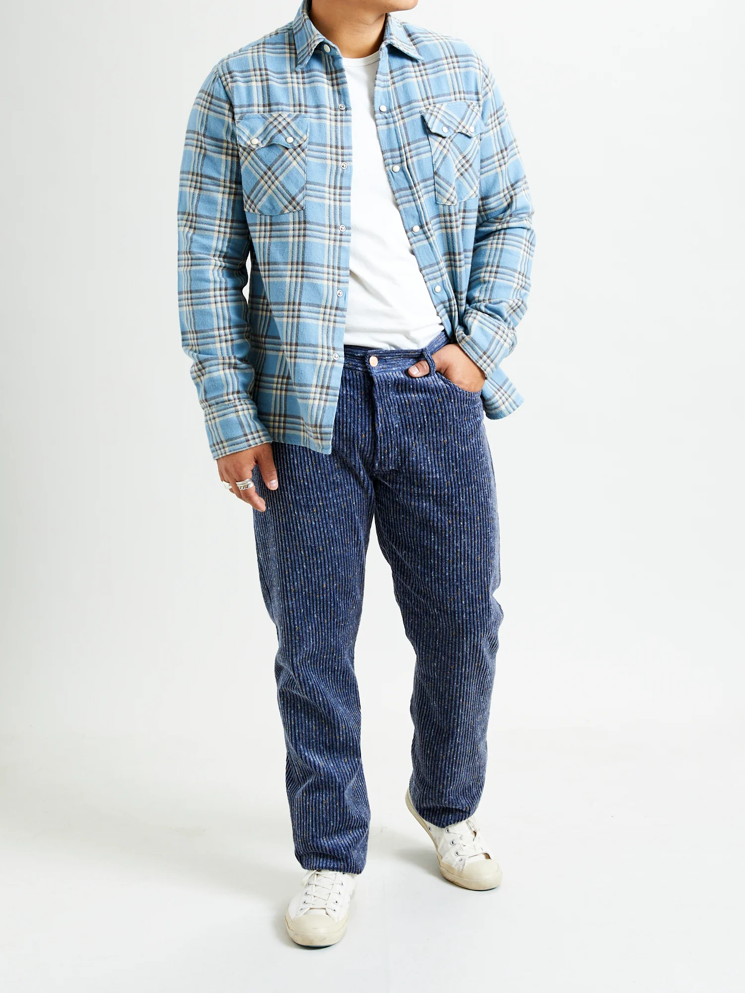 Washed Flannel Pearl Snap Shirt in Rogue River - Image 9