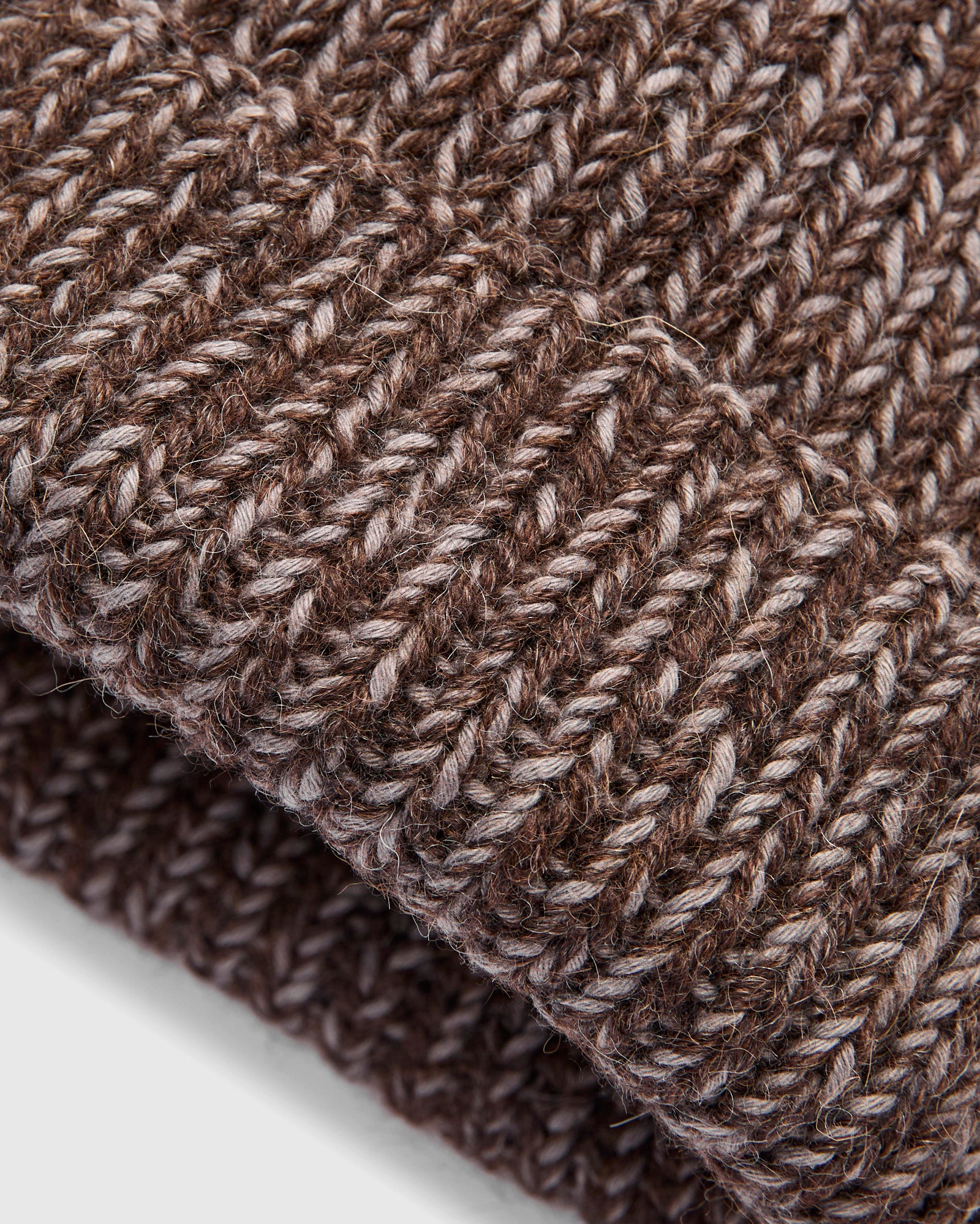 Watch Cap in Brown Alpaca/Walnut Cotton - Image 2