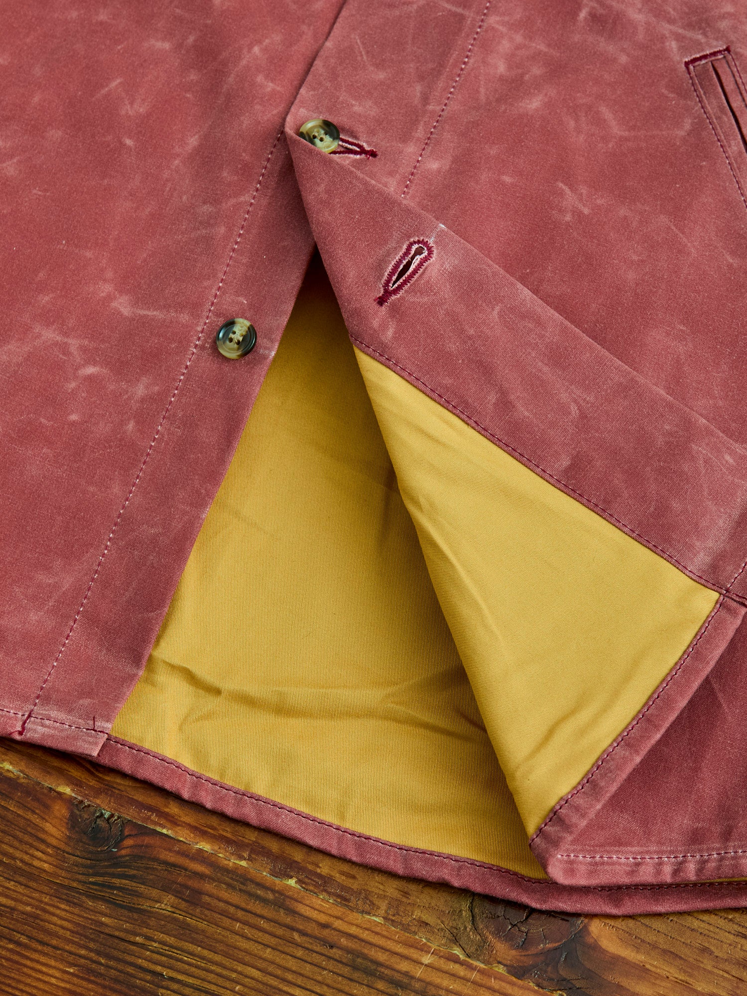 Waxed Canvas Crissman Overshirt in Nautical Red - Image 9