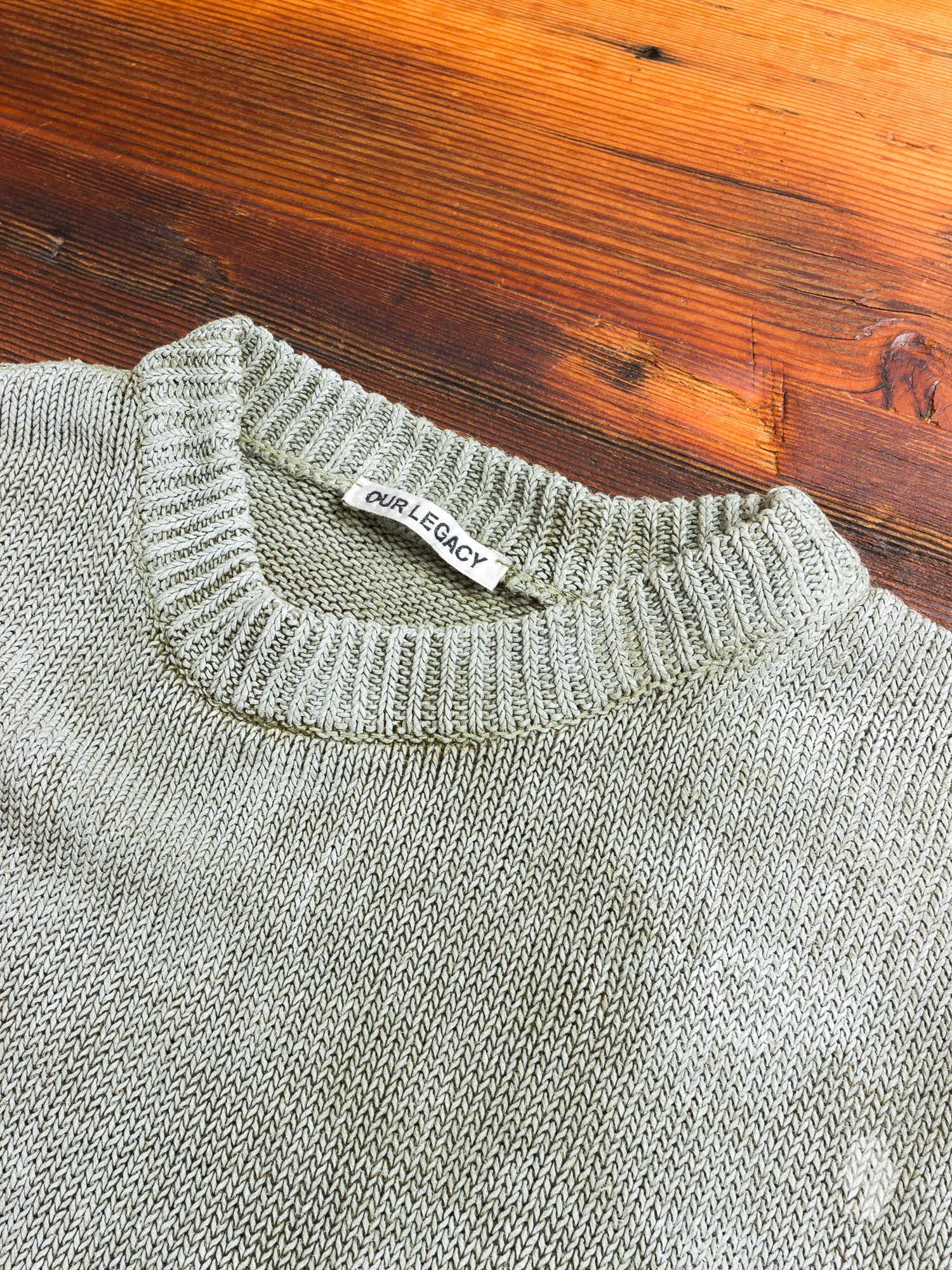 Waxed Sweater in Military Linen - Image 3