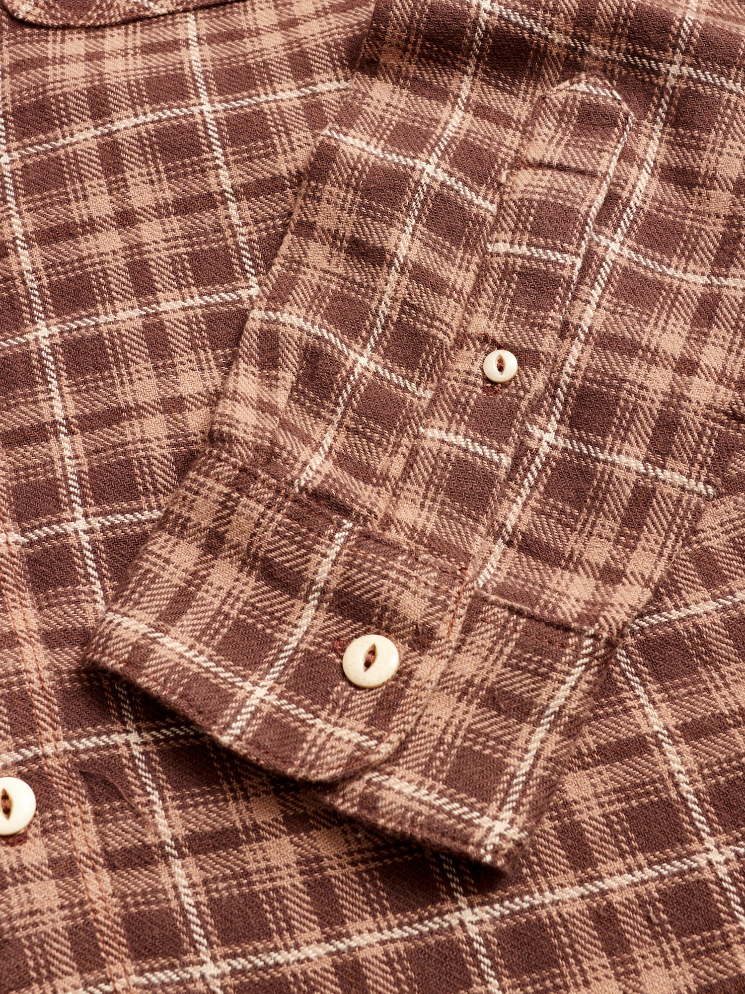 Wells Work Shirt in Brown Plaid - Image 6