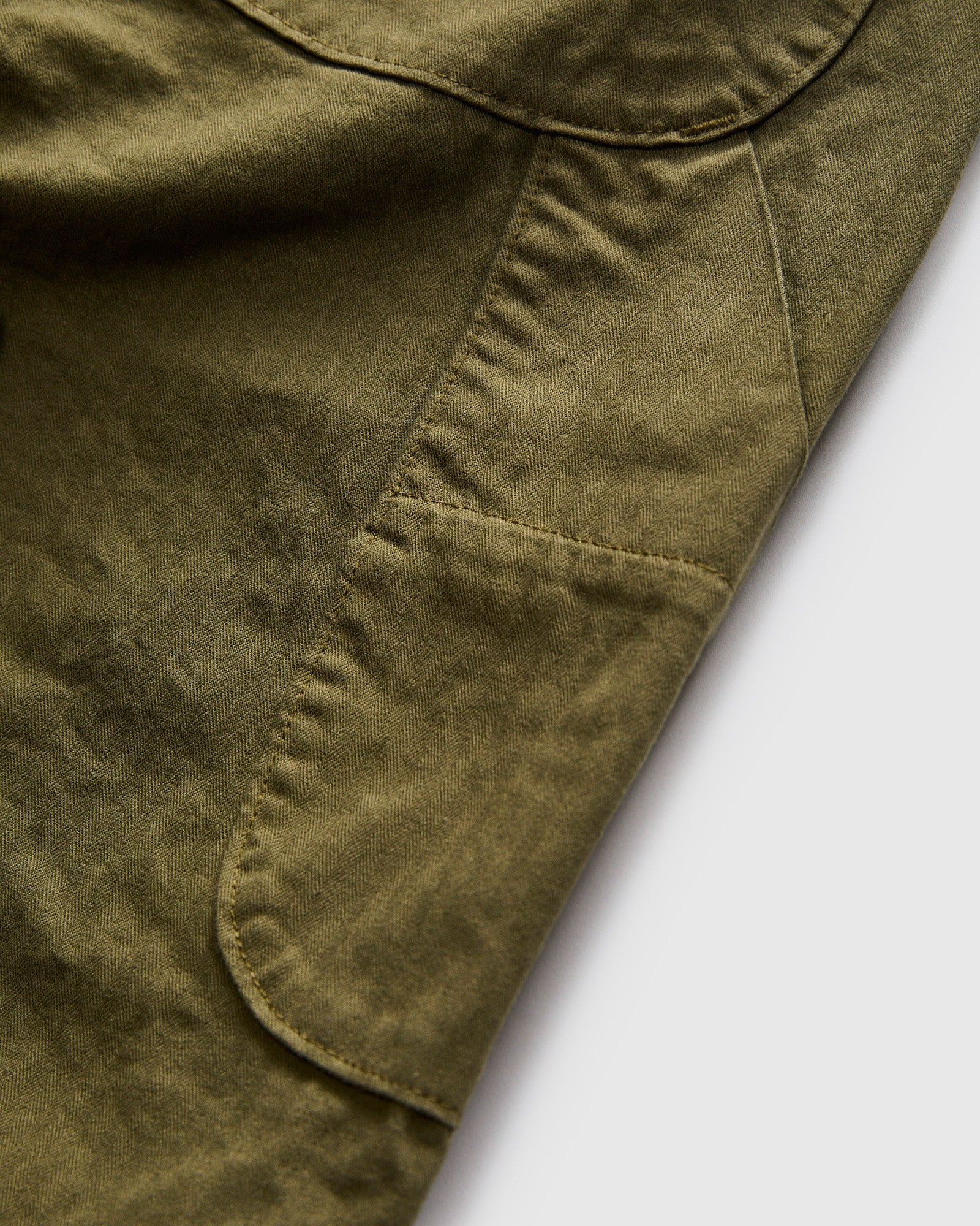 Wide Fit French Work Pants in Army Green - Image 4