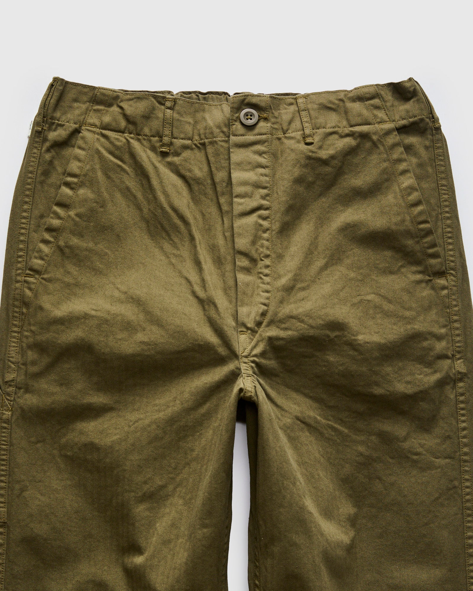 Wide Fit French Work Pants in Army Green - Image 5