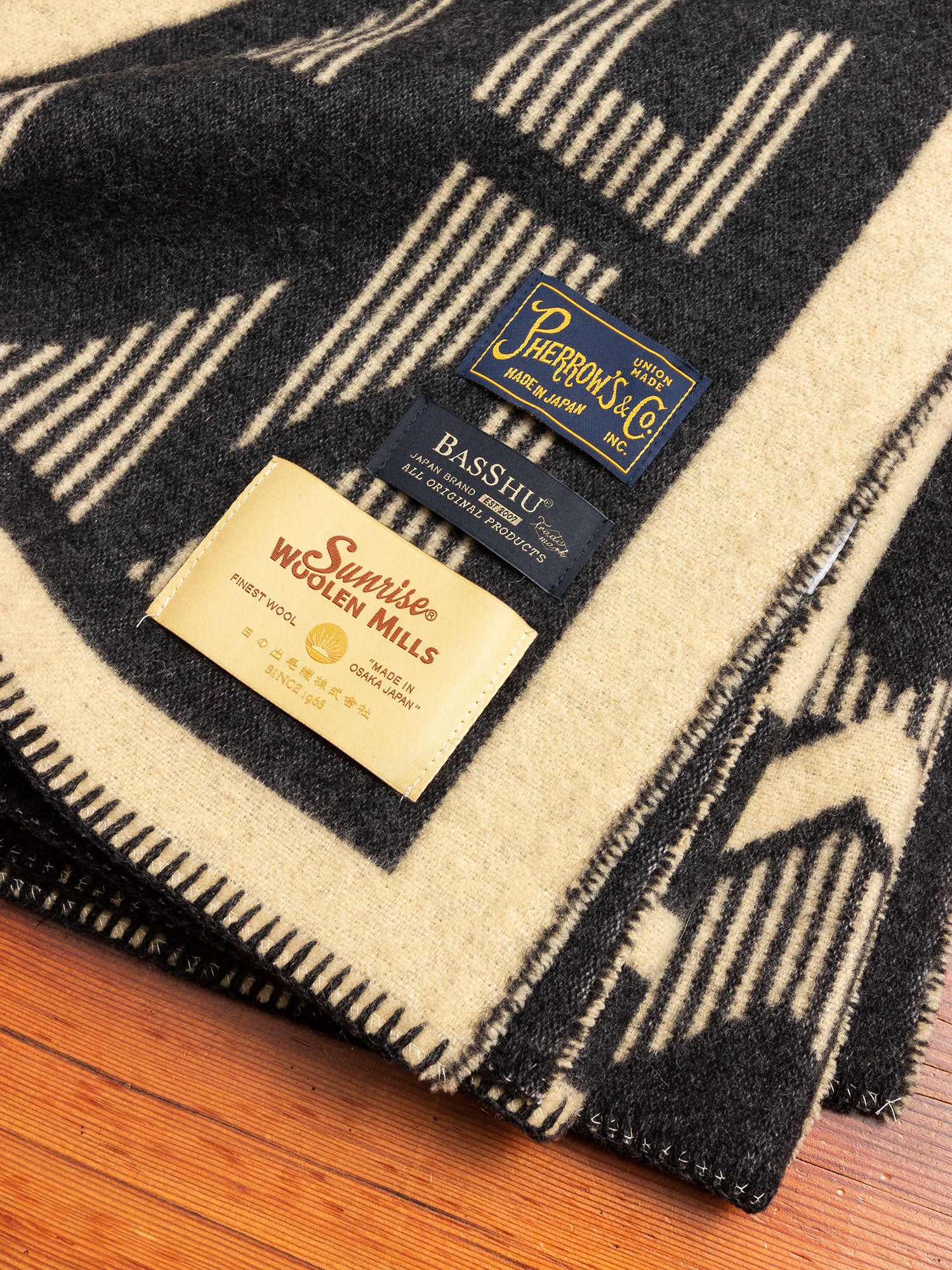 Wool Blanket Poncho in Black - Image 2