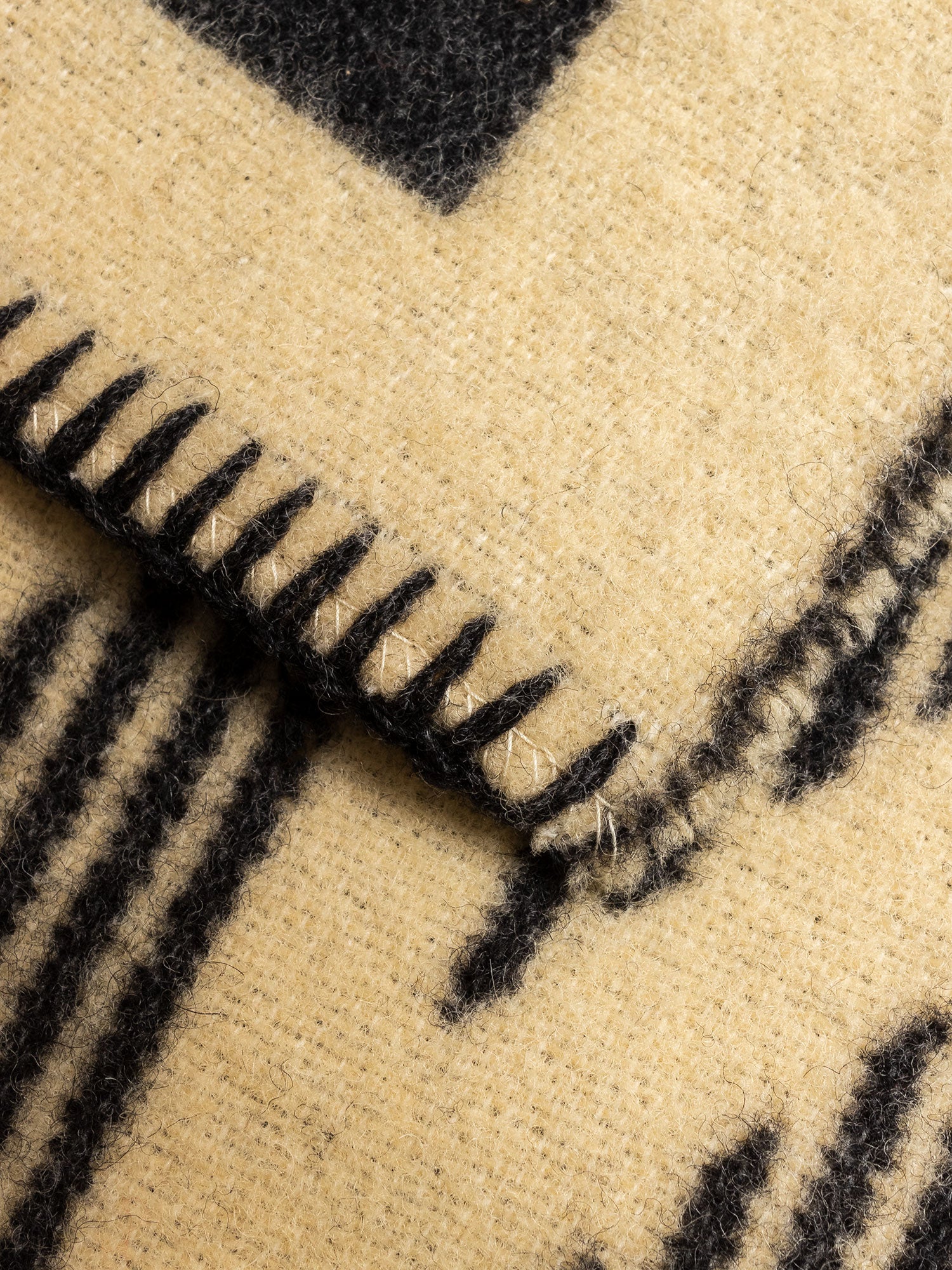 Wool Blanket Poncho in Black - Image 4