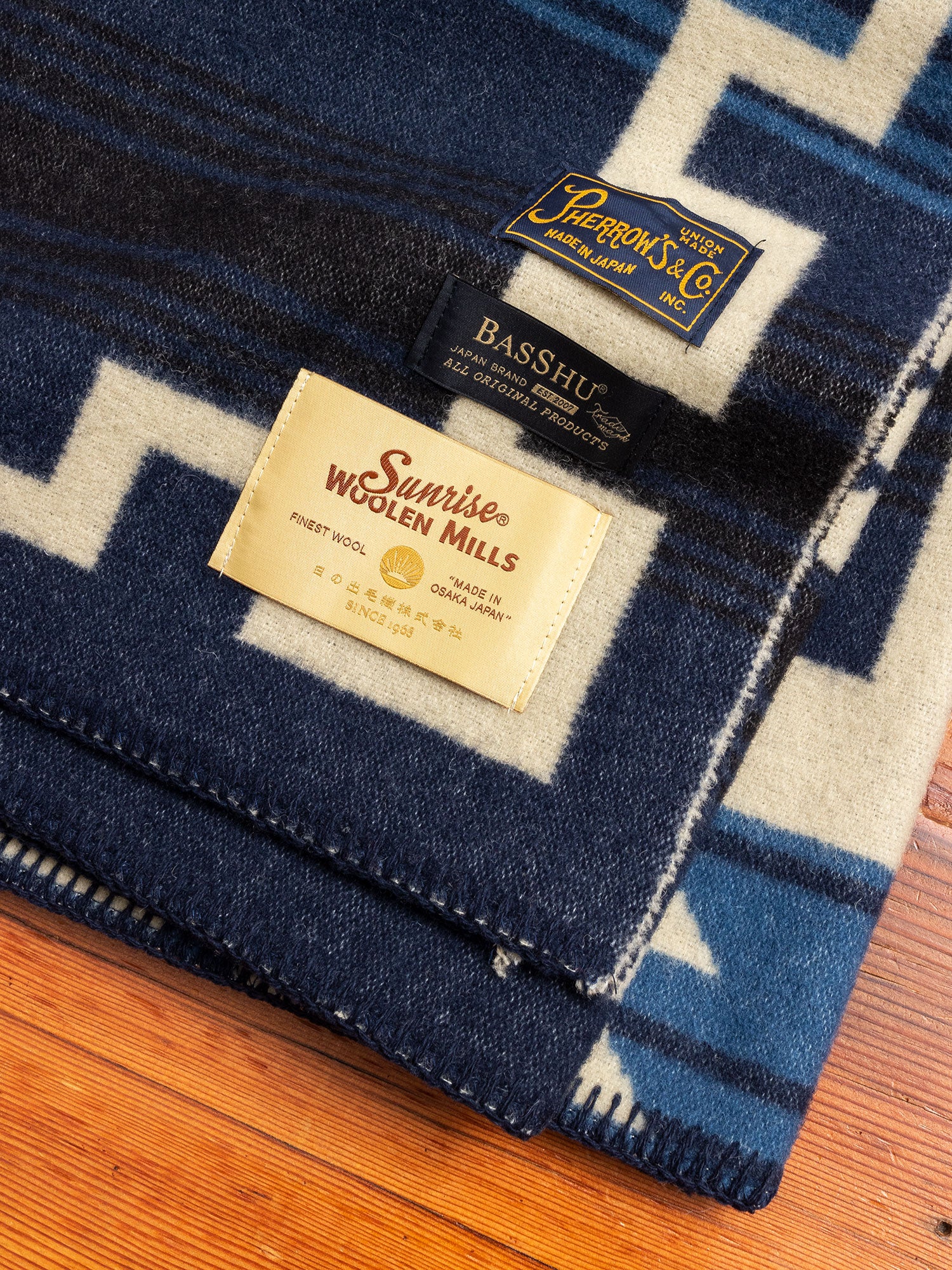 Wool Blanket Poncho in Blue - Image 2