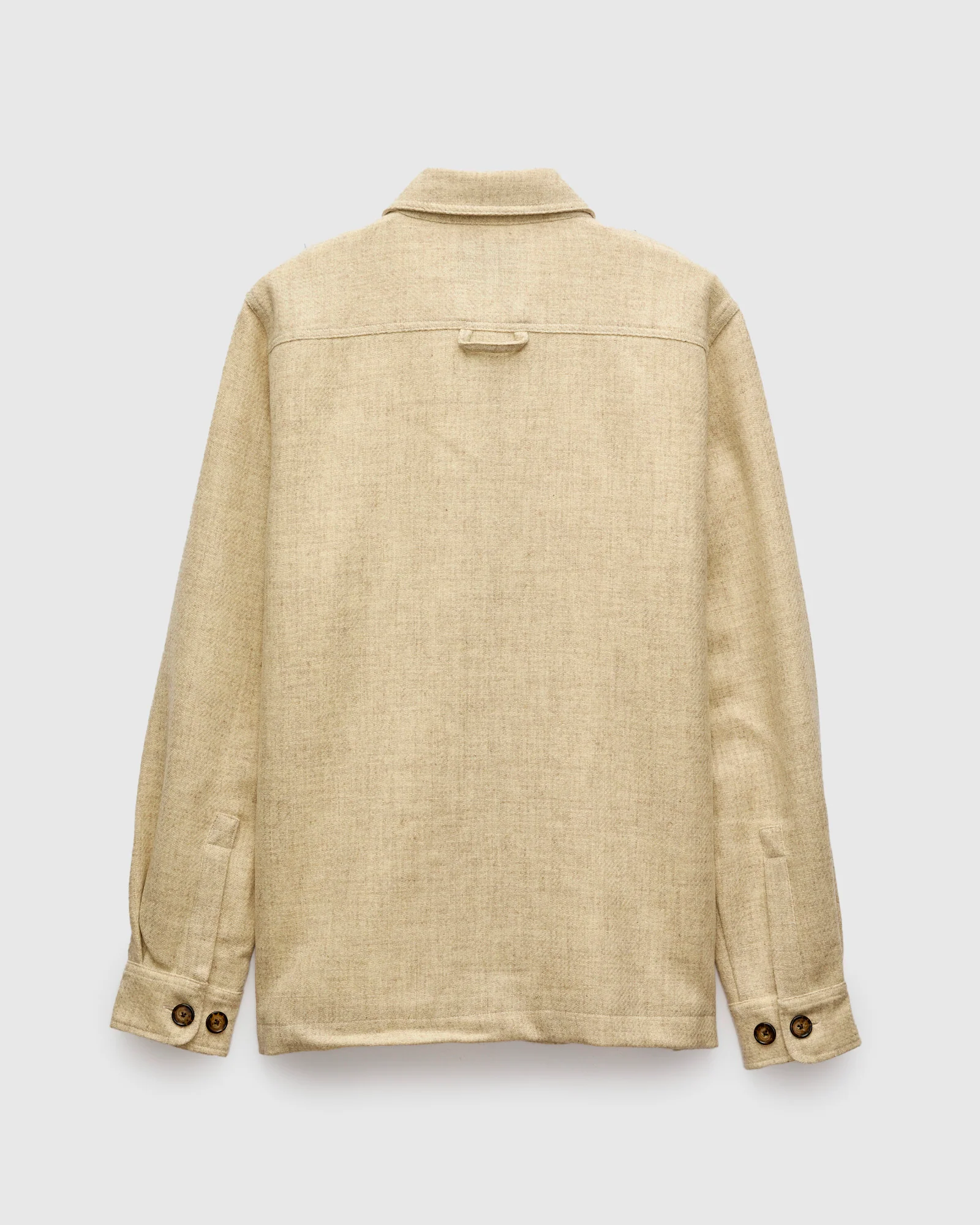 Wool Field Overshirt in Ecru - Image 3