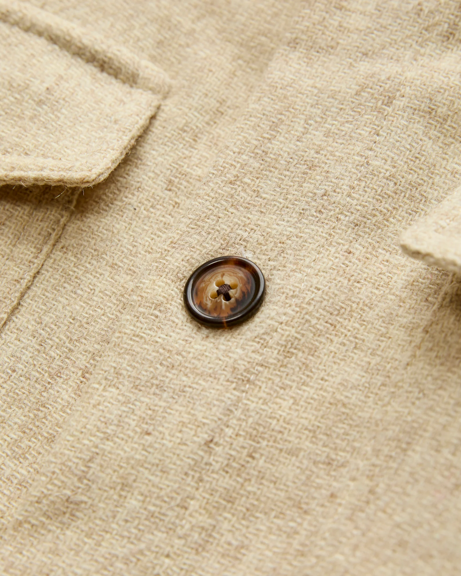 Wool Field Overshirt in Ecru - Image 5