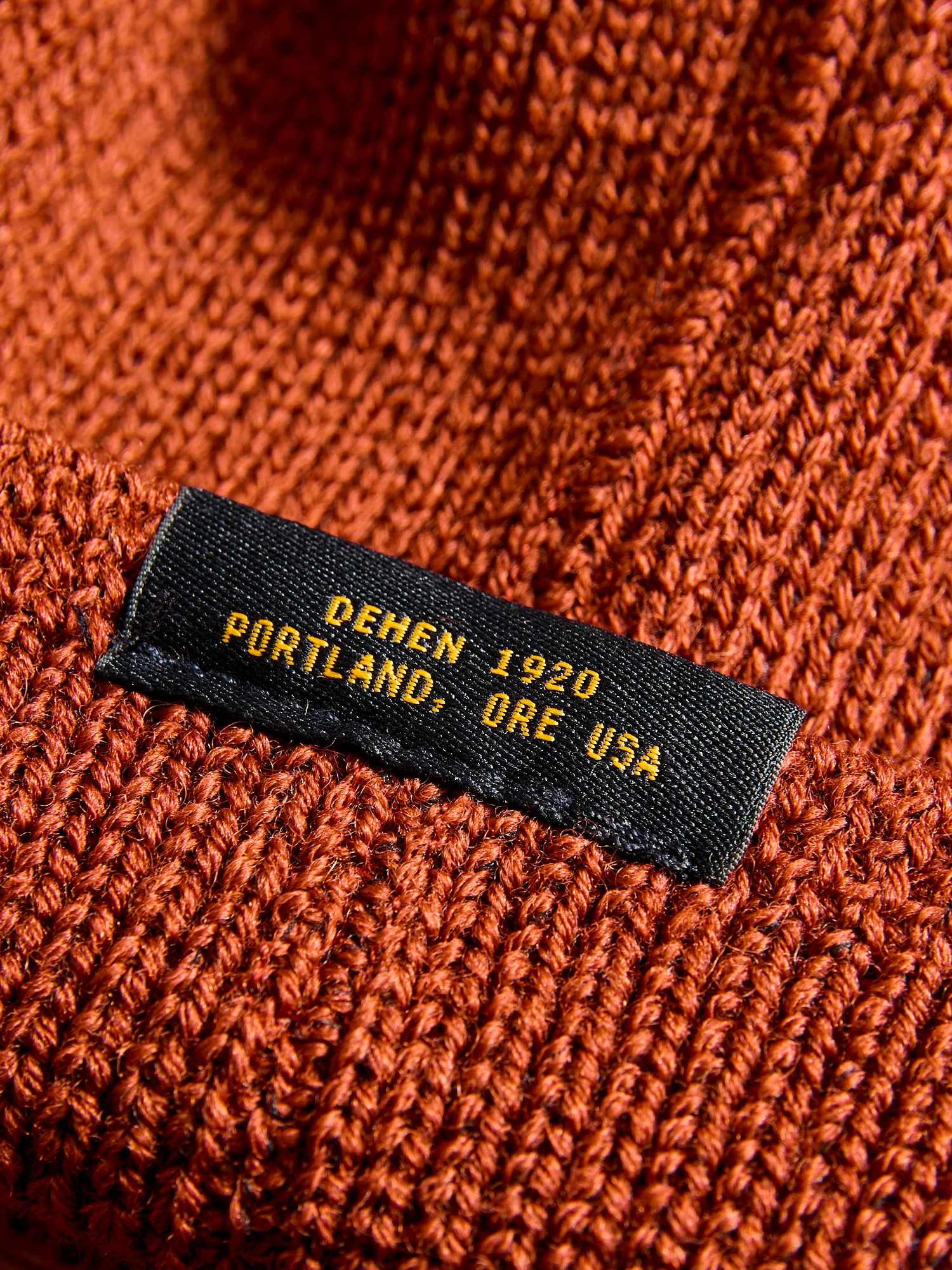 Wool Knit Watch Cap in Tobacco - Image 3