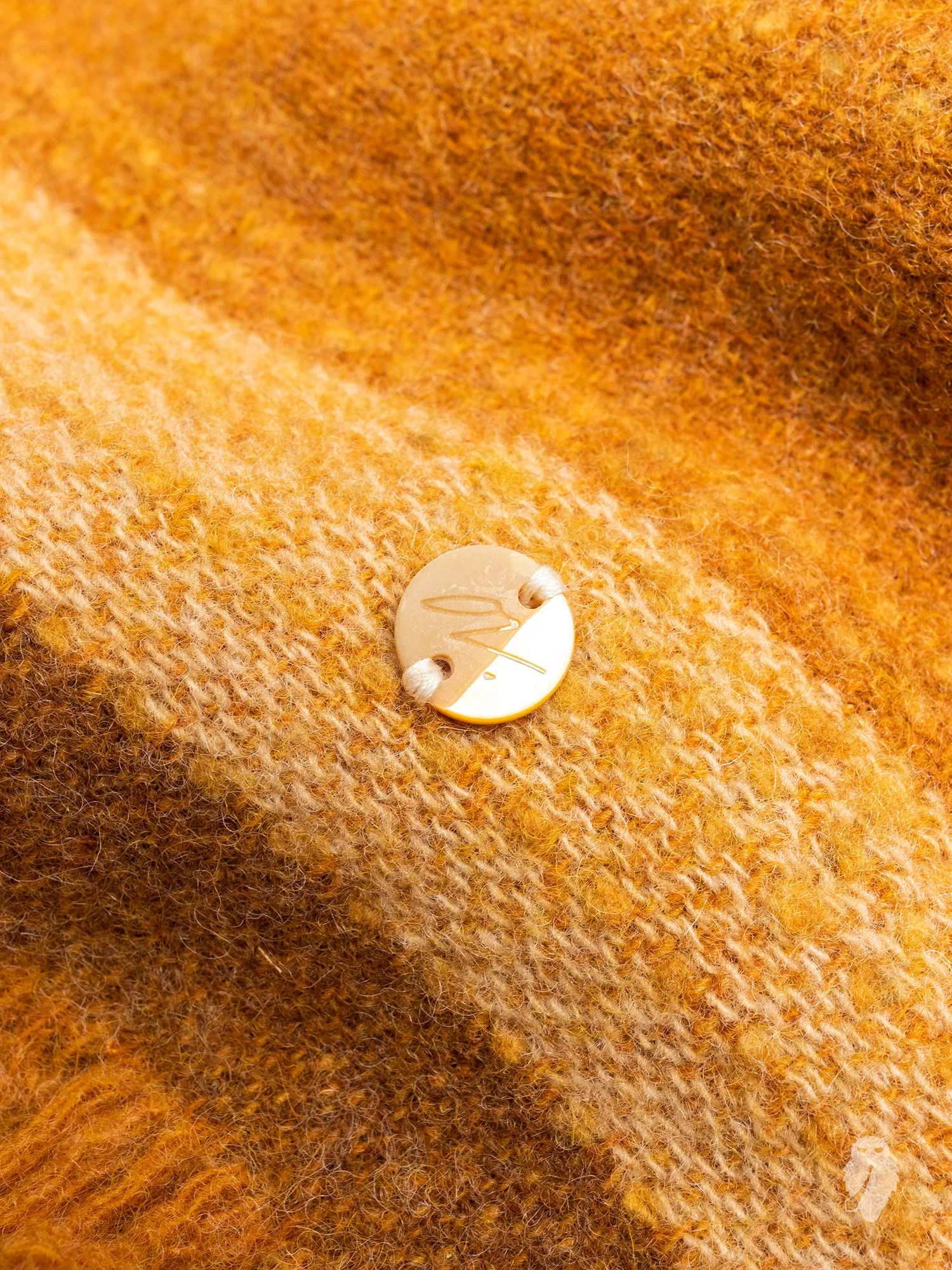 Wool Scarf in Brown Stripe - Image 3