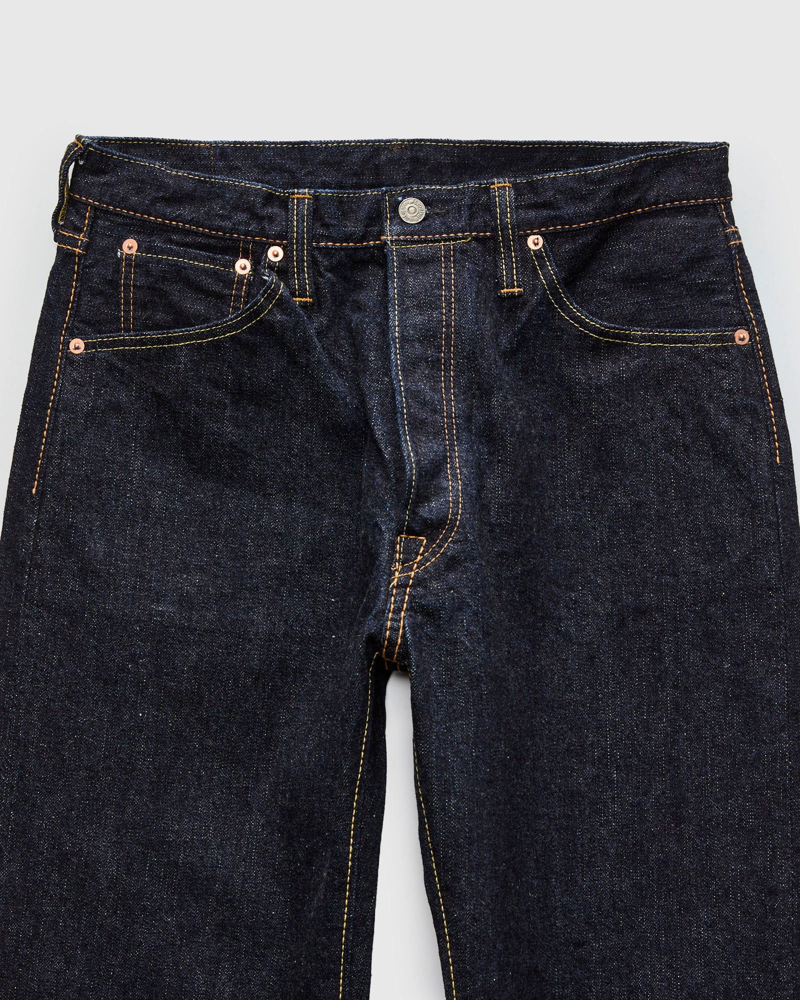 XX-002 14oz Rinsed Selvedge Denim - Piped Straight Fit - Image 6