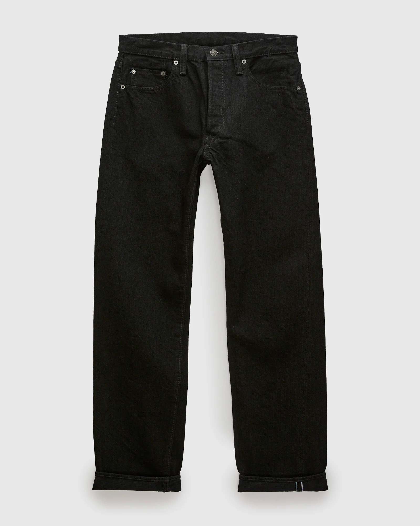 XX-003-BK 14oz Rinsed Double Black Selvedge Denim - Regular Straight Fit - Image 2