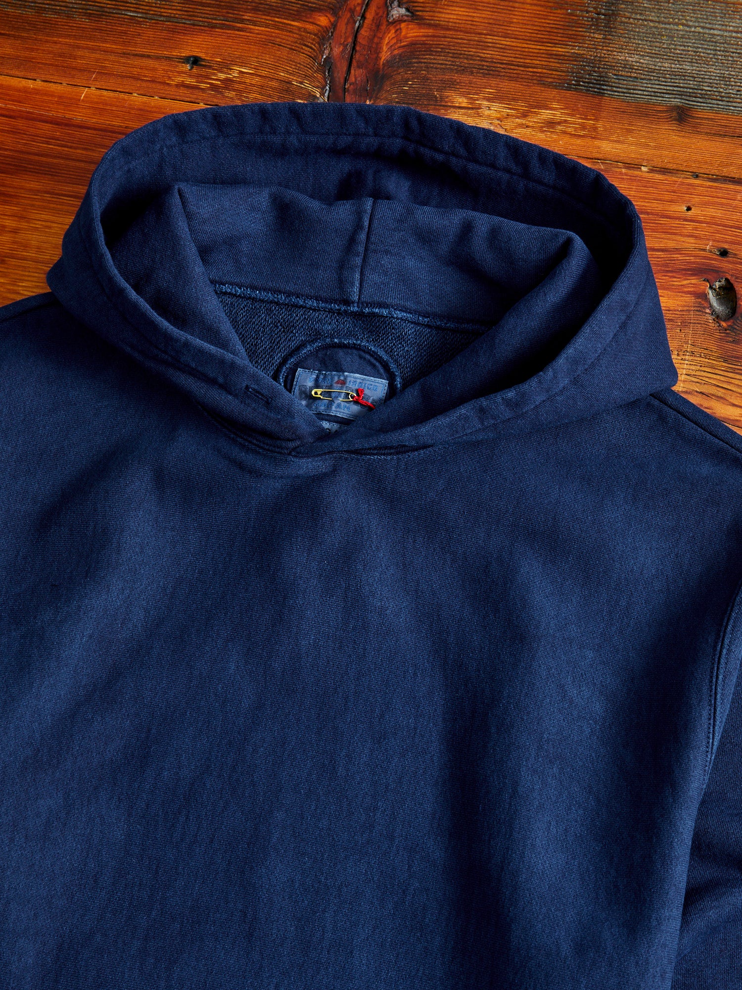 Yarn-Dyed Pullover Hoodie in Indigo - Image 3
