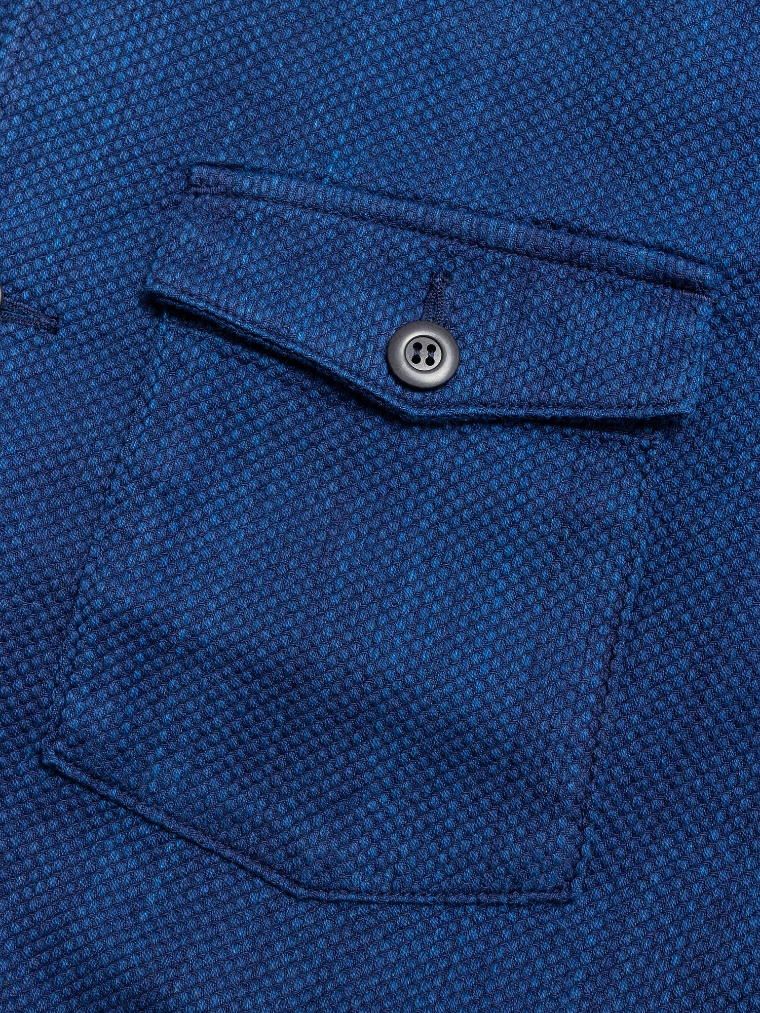 Yarn Dyed Sashiko Overshirt in Indigo - Image 4