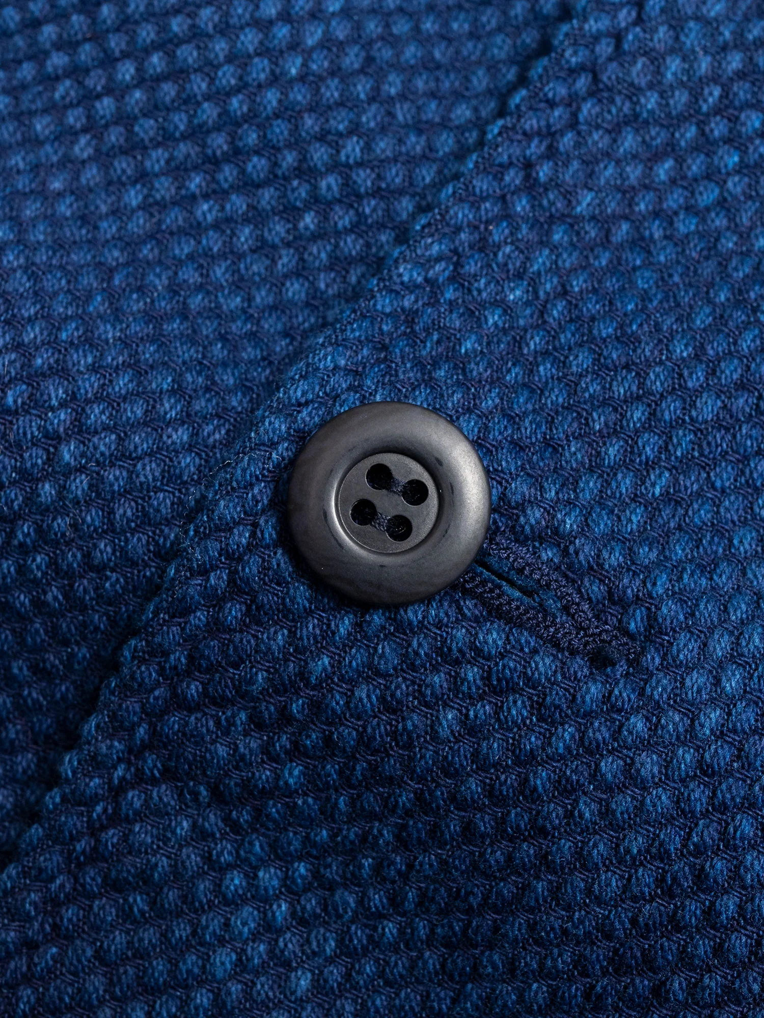 Yarn Dyed Sashiko Overshirt in Indigo - Image 5