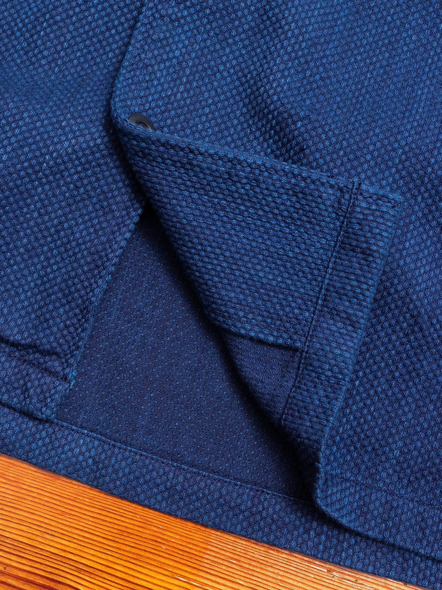 Yarn Dyed Sashiko Overshirt in Indigo - Image 8