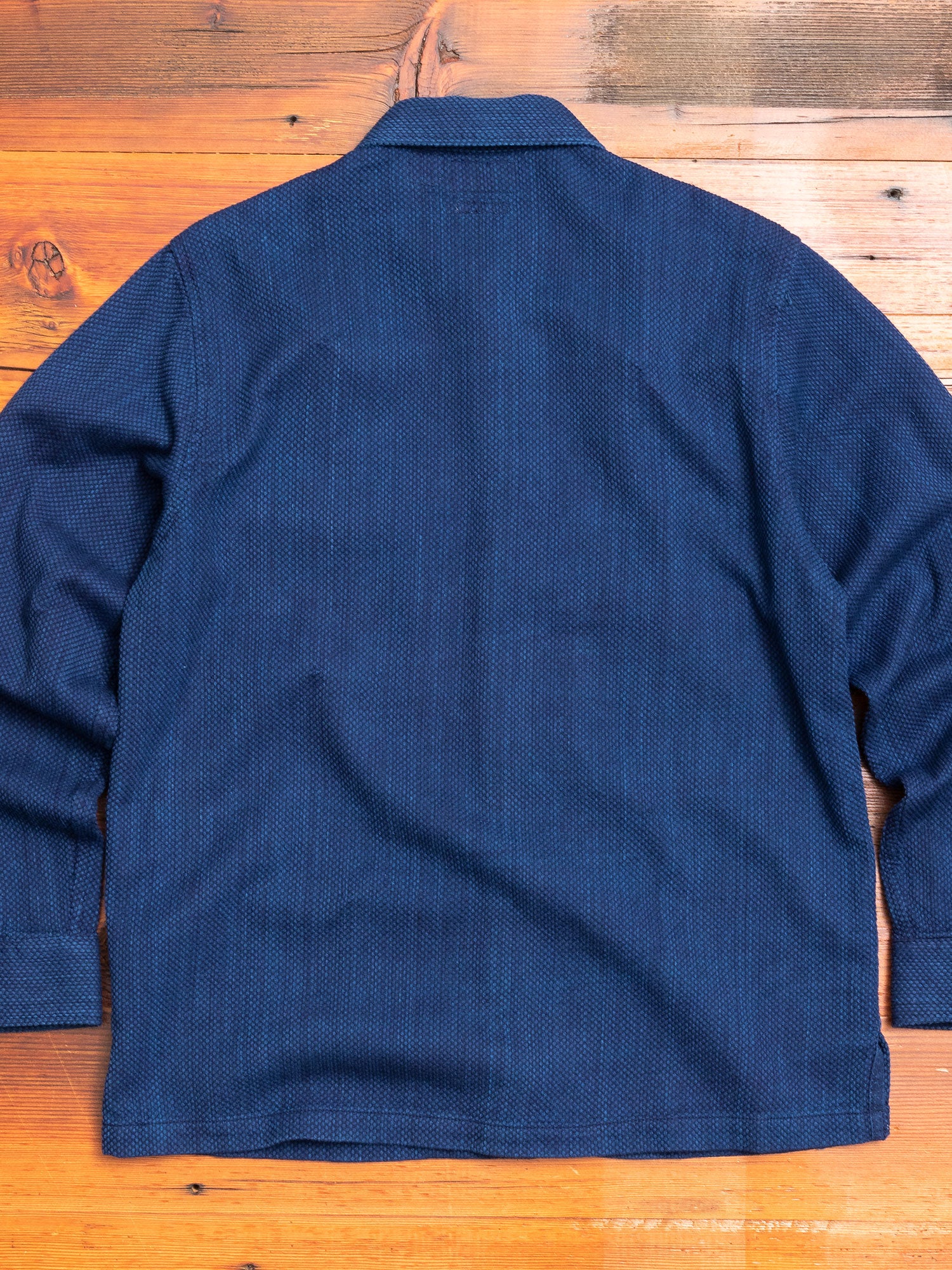 Yarn Dyed Sashiko Overshirt in Indigo - Image 9